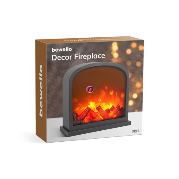 Dekor Kandalló LED-es lánghatással - elemes / USB-s - 30 x 13 x 28 cm