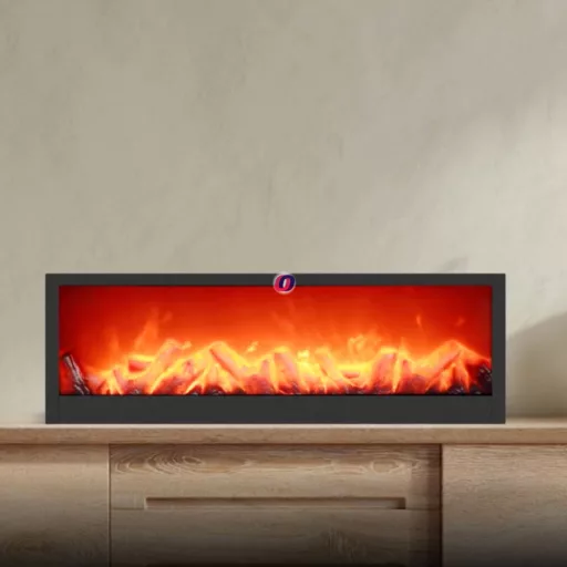 XL Dekor kandalló valódi láng effektel LED 60x20x10 cm - BW2015