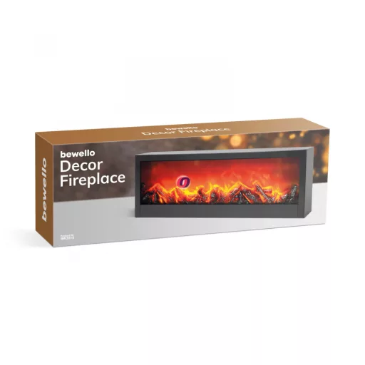 XL Dekor kandalló valódi láng effektel LED 60x20x10 cm - BW2015