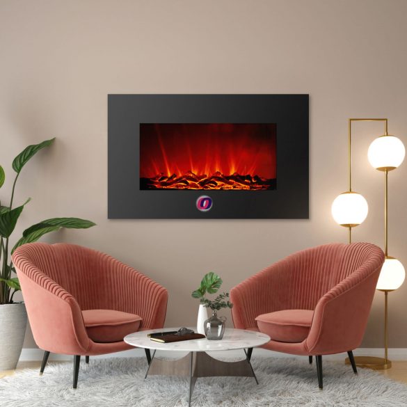 Elektromos fali kandalló hősugárzóval 2000W LED - 88 x 15 x 56 cm