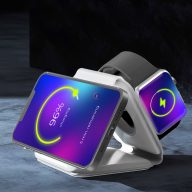   Vezeték nélküli töltőállomás Apple Mobiltelefonhoz, okosórához, fülhallgatóhoz 3in1