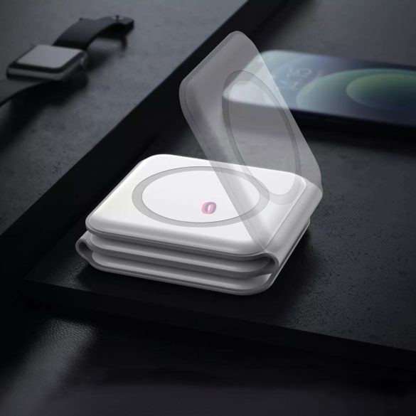 Vezeték nélküli töltőállomás Apple Mobiltelefonhoz, okosórához, fülhallgatóhoz 3in1