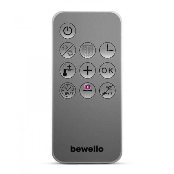 Bewello Digitális fali fűtőtest távirányítóval 2000W