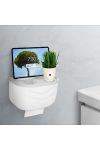 WC-papír tartó szekrény tablettartóval- fehér - 210 x 135 x 135 mm