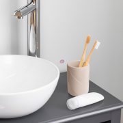 Fürdőszobai pohár - matt bézs mintás