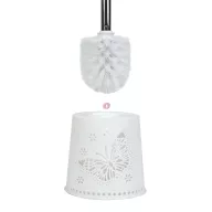 WC kefe + tartó - pillangós - 49 x 13 x 13 cm - fehér