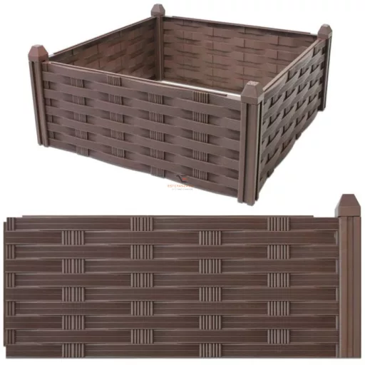 Pro garden Rattan hatású magaságyás 4 részes szett