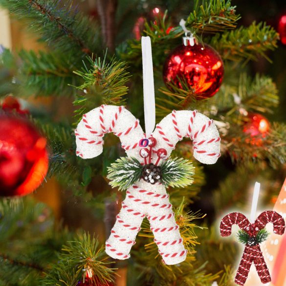 Candy Cane Dupla Cukorbot akasztós 20cm 2 féle választható kivitel