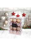 Premium collection dísz műanyag rosegold 3 cm 24 db-os karácsonyfa gömb szett