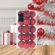   Premium collection dísz műanyag piros 4cm 20 db-os karácsonyfa gömb szett