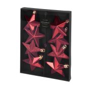   Premium collection csillag dísz műanyag piros 6cm 8 db-os szett