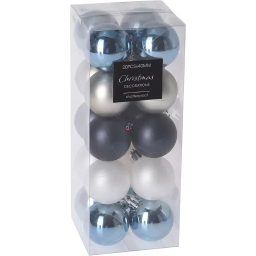 Premium collection dísz műanyag winter wonder 4cm 20 db-os karácsonyfa gömb szett