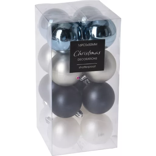 Premium collection dísz műanyag winter wonder 5cm 16 db-os karácsonyfa gömb szett