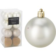   Premium collection dísz műanyag champagne 5cm 16 db-os karácsonyfa gömb szett