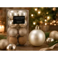   Premium collection dísz műanyag pezsgő 5cm 16 db-os karácsonyfa gömb szett