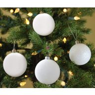 Prémium fehér karácsonyfa gömb szett 5 cm 10 db-os szett