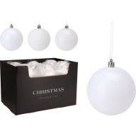   Óriás Prémium fehér karácsonyfa gömb 14 cm 3 féle választható
