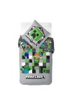 Minecraft „Grey” ágyneműhuzat szett – 135 × 200 cm + 80 × 80 cm