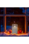Pislákoló LED-es gyertya üvegben, 12,5 cm