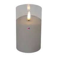 Pislákoló LED-es gyertya üvegben, 12,5 cm