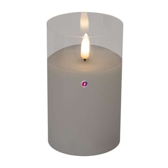 Pislákoló LED-es gyertya üvegben, 12,5 cm