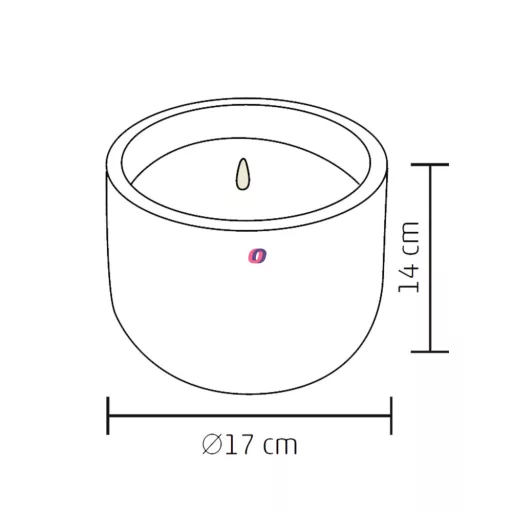 LED-es kő mécses melegfehér, pislákoló, lángnyelv alakú LED 17cm