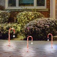 Kültéri Candy cane, nyalóka világítás 3 db-os szett 47 cm IP44 ,Timer, elemes   Kültéri Candy cane, nyalóka világítás 3 db-os szett 47 cm IP44 ,Timer, elemes