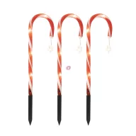   Kültéri Candy cane, nyalóka világítás 3 db-os szett 47 cm IP44 ,Timer, elemes