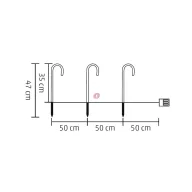   Kültéri Candy cane, nyalóka világítás 3 db-os szett 47 cm IP44 ,Timer, elemes