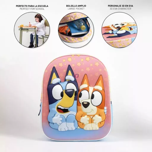 3D Bluey® Stars Hátizsák, ovis zsák 31 cm