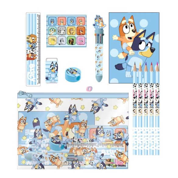 Bluey tolltartó írószer szettel