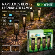   4db-os XL Rustic Kerti szolár lámpa szett leszúrható 24,5 cm