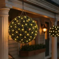   Óriás buxus gömb napelemes világítással 35 cm 100 LED IP44