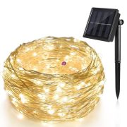Pro Garden Napelemes fényfüzér 100 LED melegfehér 7 m
