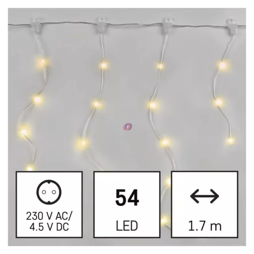 Prémium Kül és beltéri LED-es jégcsap fényfüggöny melegfehér 1,7x0,7m DROP LED