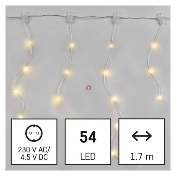 Prémium Kül és beltéri LED-es jégcsap fényfüggöny melegfehér 1,7x0,7m DROP LED