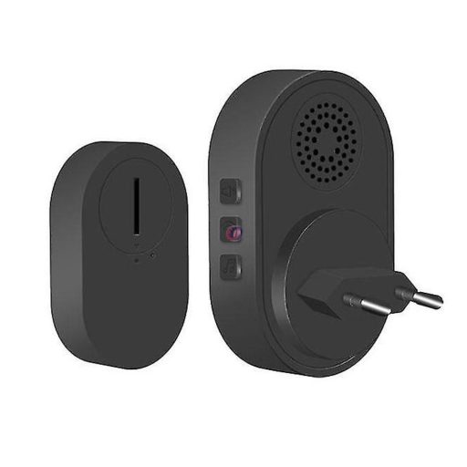 Vezeték nélküli csengő - 39 dallam - CR2032 - AC 220V - fekete