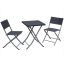 Összecsukható kerti bútor szett - asztal + 2 szék - antracit szürke