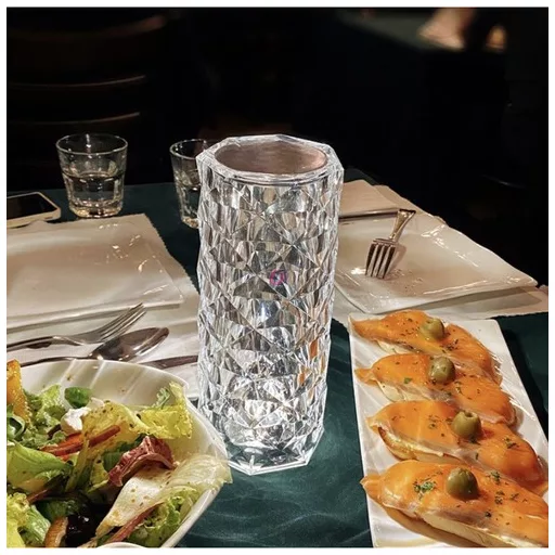 Rózsa hatású RGB LED-es lámpa - akkumulátoros - akril - USB