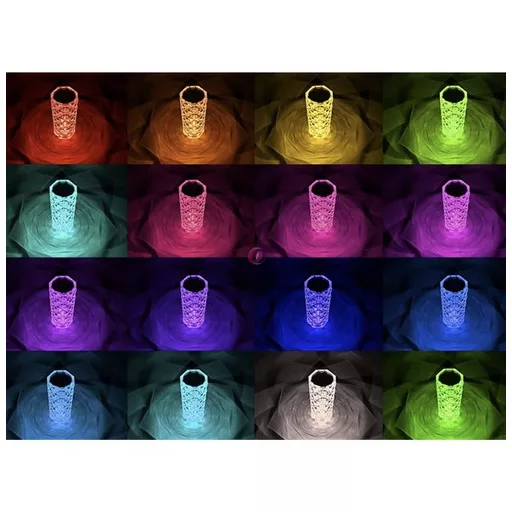 Rózsa hatású RGB LED-es lámpa - akkumulátoros - akril - USB