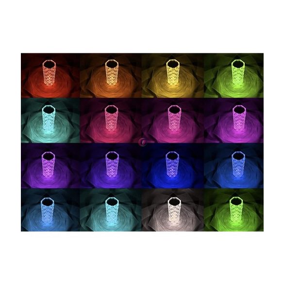 Rózsa hatású RGB LED-es lámpa - akkumulátoros - akril - USB