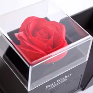   Örökrózsa nyitható díszdobozban nyaklánccal - 10,2 x 9,8 x 11 cm - fekete