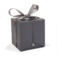   Örökrózsa nyitható díszdobozban nyaklánccal - 10,2 x 9,8 x 11 cm - fekete