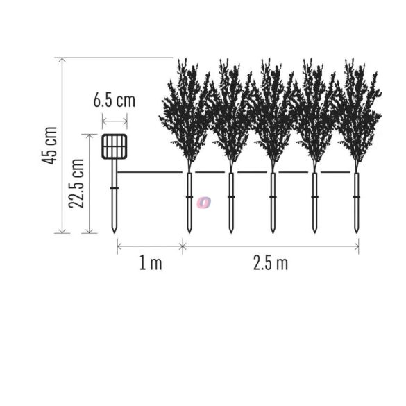 5 db-os napelemes tuja szett 45 cm melegfehér 50 led