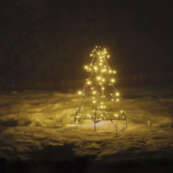 XL kültéri világító fenyőfa, fém, 50 cm IP44, 90 LED, hálózati