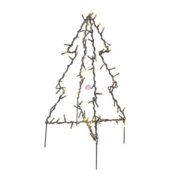 XL kültéri világító fenyőfa, fém, 50 cm IP44, 90 LED, hálózati
