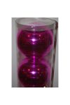 Karácsonyfa Gömb akasztós műanyag 15cm pink 8 db / szett