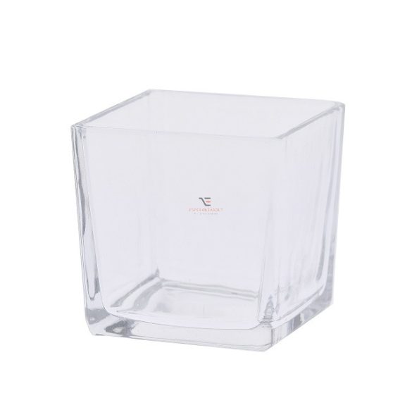 Váza négyszögletes üveg 10x10cm