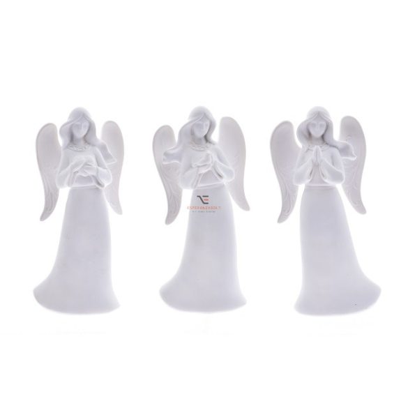 Angyal álló poly 9,4x6x19,1cm fehér 3 féle Karácsonyi figura