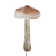   Betűzős gomba polyfoam 15CM barna-krém karácsonyi dekorációs kellék